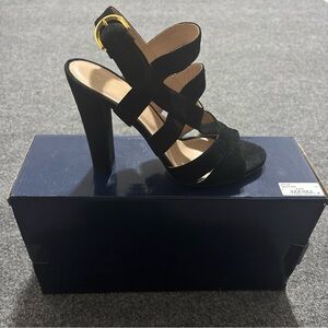Sergio Rossi Black Heels with Gold Accent